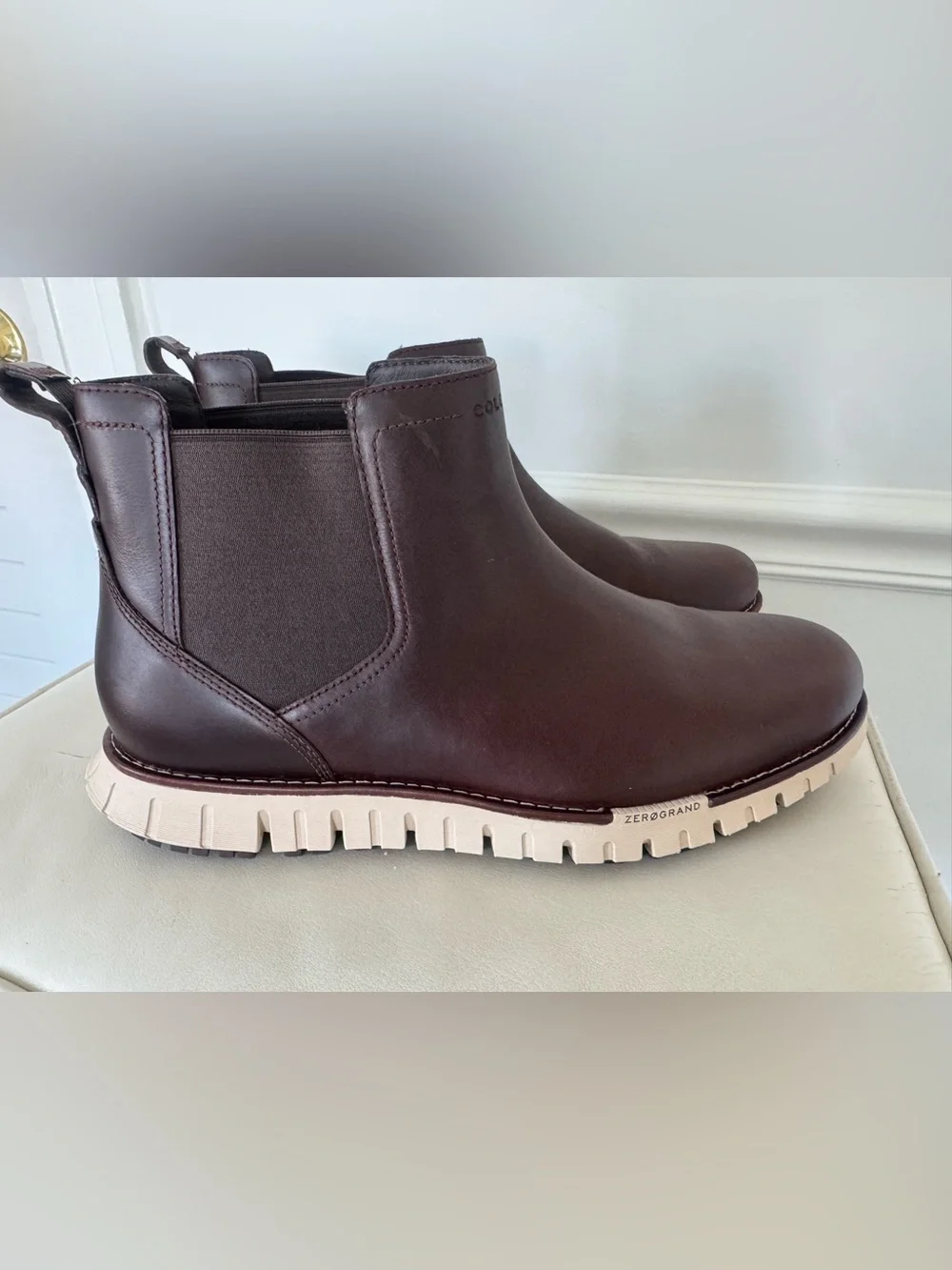 Cole Haan Men's Dark Brown Chukka Boots with Cream Sole